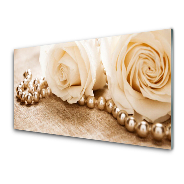 Quadro di vetro Rose Fiori Pianta