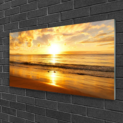 Quadro in vetro Paesaggio del sole del mare