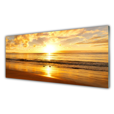 Quadro in vetro Paesaggio del sole del mare