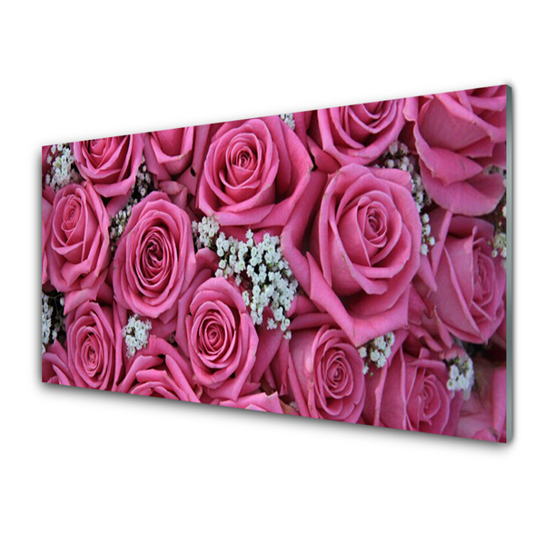 Quadro di vetro Rose Fiori Pianta