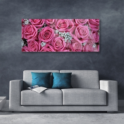 Quadro di vetro Rose Fiori Pianta