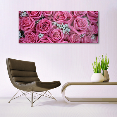 Quadro di vetro Rose Fiori Pianta