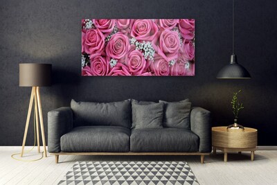 Quadro di vetro Rose Fiori Pianta