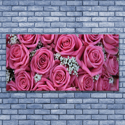 Quadro di vetro Rose Fiori Pianta