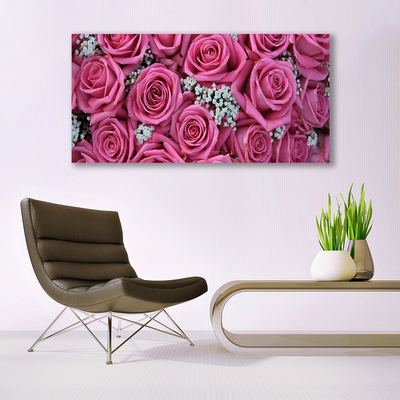 Quadro di vetro Rose Fiori Pianta