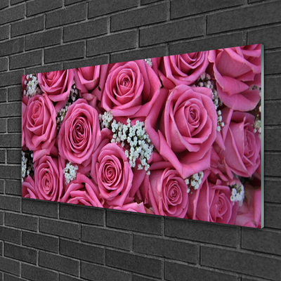 Quadro di vetro Rose Fiori Pianta