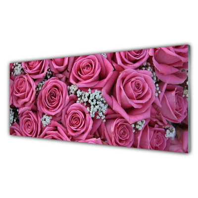 Quadro di vetro Rose Fiori Pianta