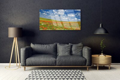 Quadro vetro Prato Fiori Paesaggio