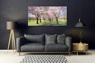 Quadro in vetro Sentiero degli alberi della natura