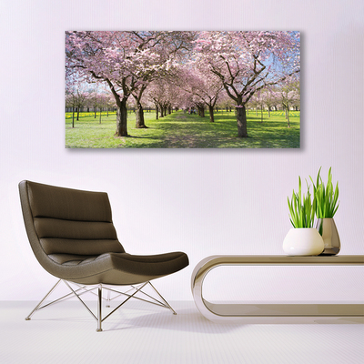 Quadro in vetro Sentiero degli alberi della natura