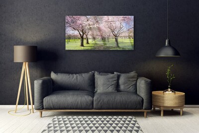 Quadro in vetro Sentiero degli alberi della natura