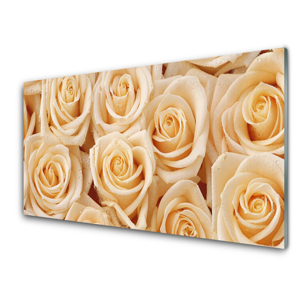 Quadro di vetro Rose Fiori Pianta