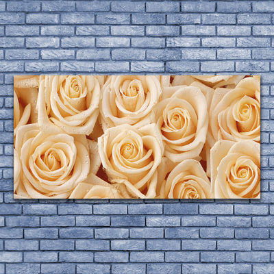 Quadro di vetro Rose Fiori Pianta