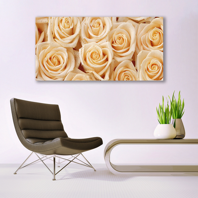 Quadro di vetro Rose Fiori Pianta