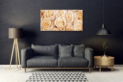 Quadro di vetro Rose Fiori Pianta