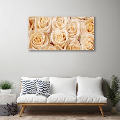 Quadro di vetro Rose Fiori Pianta