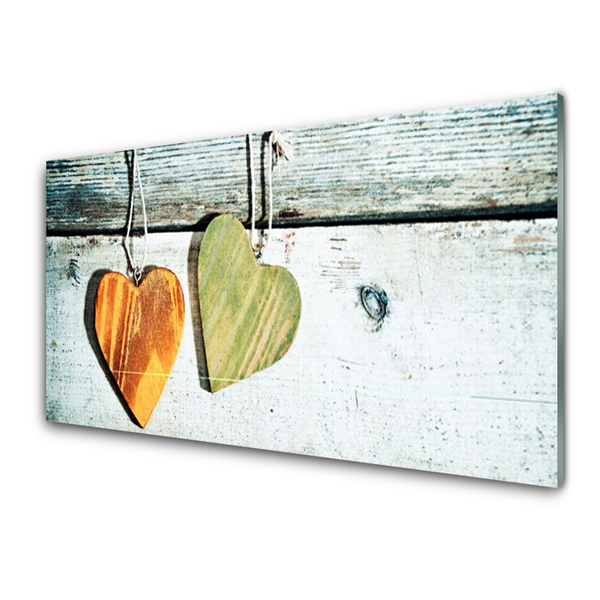 Quadro di vetro Arte del cuore in legno