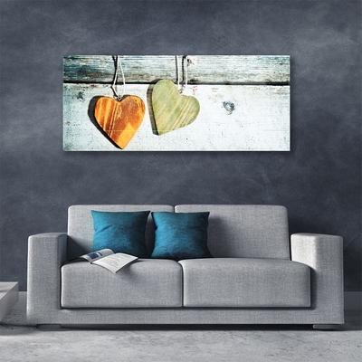 Quadro di vetro Arte del cuore in legno