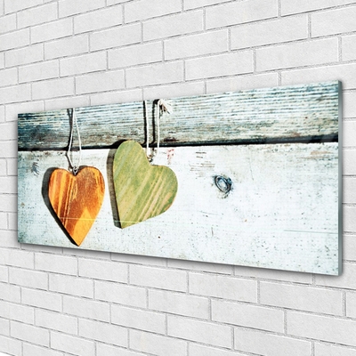 Quadro di vetro Arte del cuore in legno