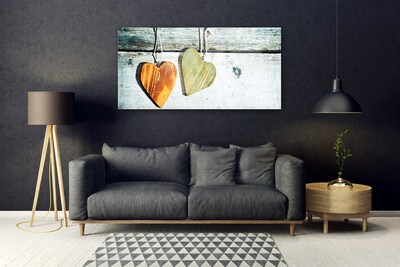 Quadro di vetro Arte del cuore in legno