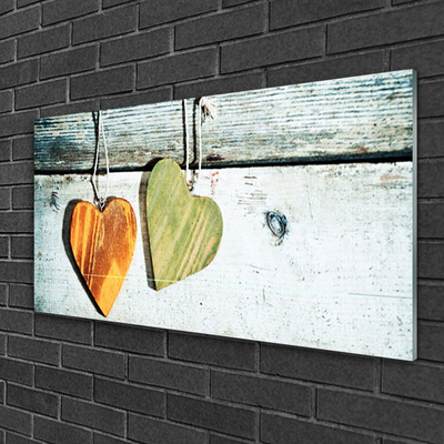 Quadro di vetro Arte del cuore in legno