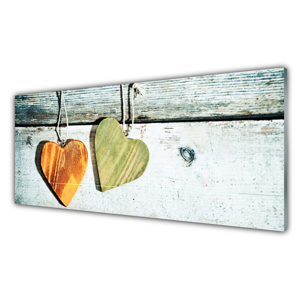 Quadro di vetro Arte del cuore in legno