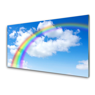 Quadro su vetro Cielo arcobaleno Nuvole Natura