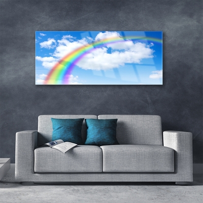 Quadro su vetro Cielo arcobaleno Nuvole Natura