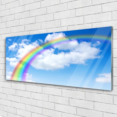 Quadro su vetro Cielo arcobaleno Nuvole Natura