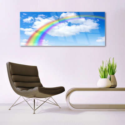 Quadro su vetro Cielo arcobaleno Nuvole Natura