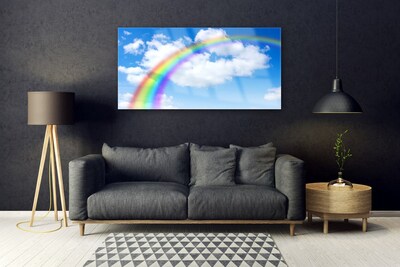 Quadro su vetro Cielo arcobaleno Nuvole Natura