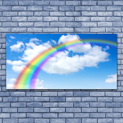 Quadro su vetro Cielo arcobaleno Nuvole Natura