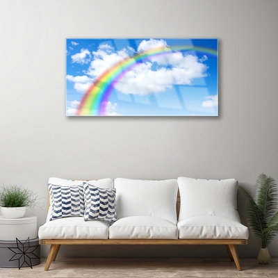 Quadro su vetro Cielo arcobaleno Nuvole Natura