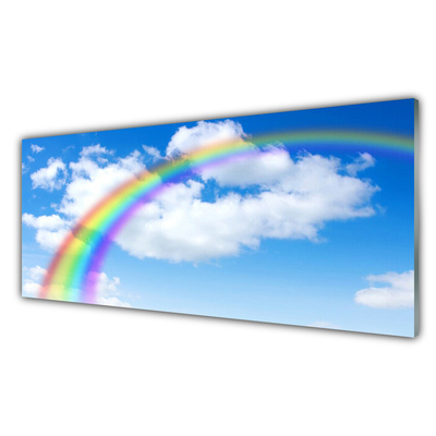 Quadro su vetro Cielo arcobaleno Nuvole Natura
