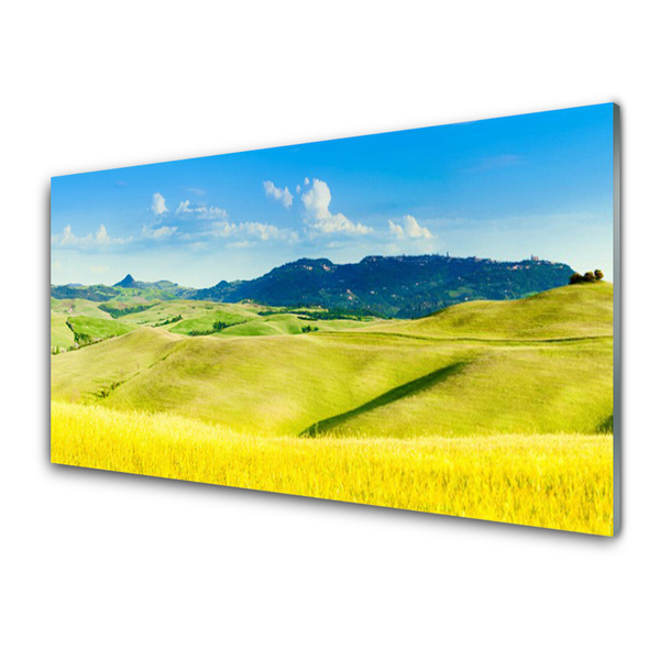 Quadro in vetro Paesaggio rurale di montagna