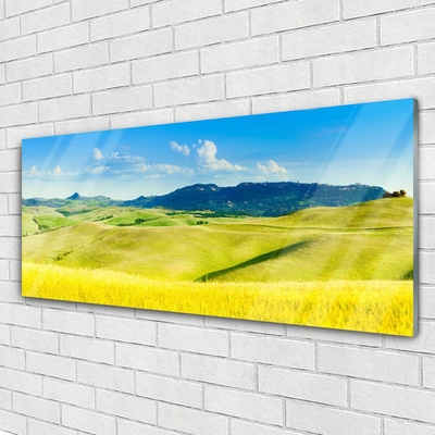 Quadro in vetro Paesaggio rurale di montagna