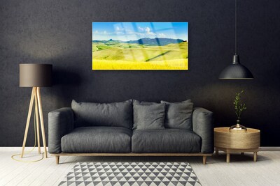 Quadro in vetro Paesaggio rurale di montagna