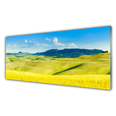 Quadro in vetro Paesaggio rurale di montagna