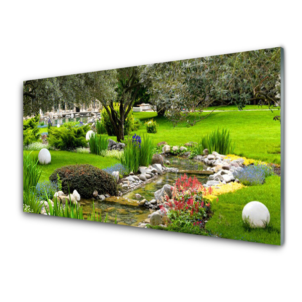 Quadro in vetro Giardino Albero Fiori Natura