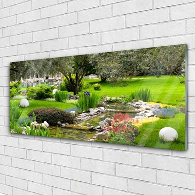 Quadro in vetro Giardino Albero Fiori Natura