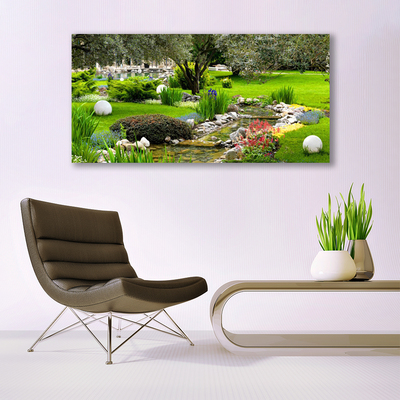 Quadro in vetro Giardino Albero Fiori Natura