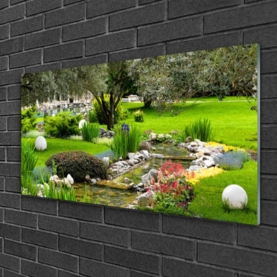 Quadro in vetro Giardino Albero Fiori Natura