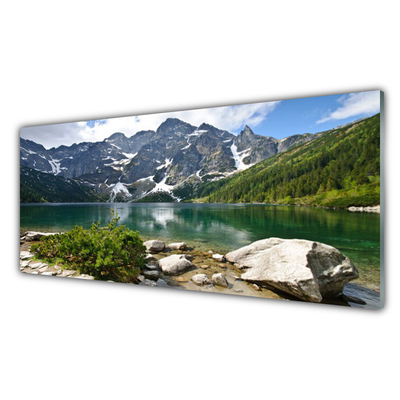 Quadro in vetro Paesaggio del lago di montagna