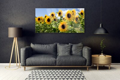 Quadro di vetro Pianta di girasole