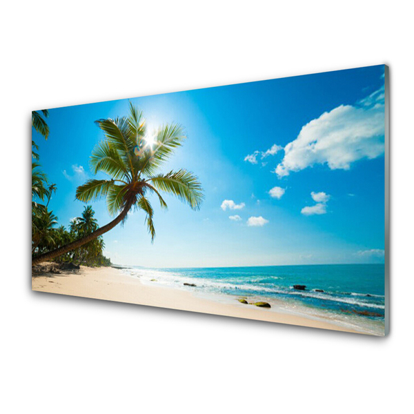 Quadro in vetro Palm Tree Beach Landscape