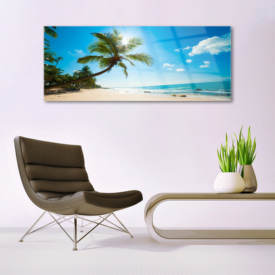 Quadro in vetro Palm Tree Beach Landscape