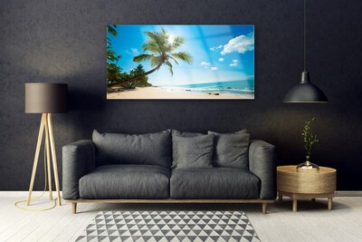 Quadro in vetro Palm Tree Beach Landscape