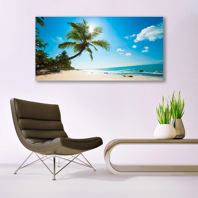 Quadro in vetro Palm Tree Beach Landscape