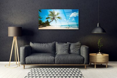 Quadro in vetro Palm Tree Beach Landscape