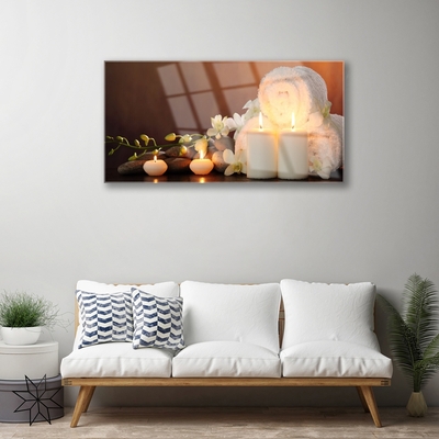 Quadro di vetro Candele per vasca da bagno Arte